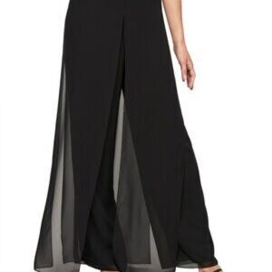Cachet Layered Sheer Wide Leg Palazzo Pants Sz 14